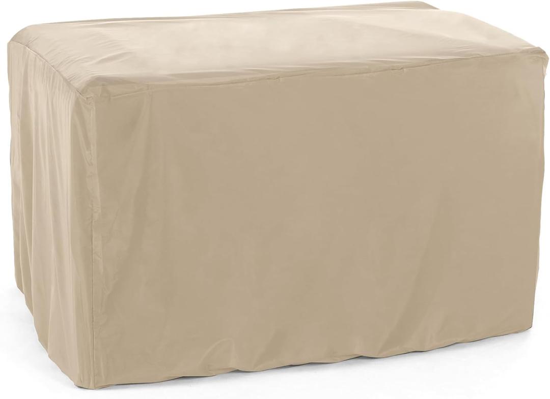 Covermates Classic Outdoor Sectional Armless Chair Cover – 12-Gauge Vinyl Weather-Resistant Patio Furniture Protector with Elastic Hem & Mesh Vent, 25W x 28D x 33H, Classic Tan