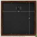 Yaetm 10x10 Square Picture Frame with Double Floating Ivory Mat 4x4, Brown Wood Grain Photo Frame with HD Tempered Glass for Wall Gallery, Home and Office, Wall Mounting, 3 Pack