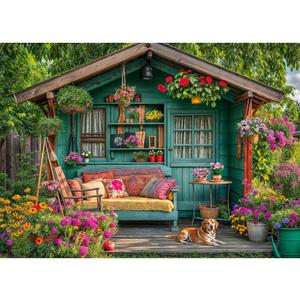 1000 Piece Puzzle for Adults, Flower House Jigsaw Puzzle, Family Puzzles Game, Interlock Perfectly No Dust, Home Decoration Puzzle, Gifts for Valentine's Day Easter Parents