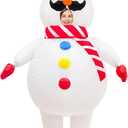 Arokibui Inflatable Snowman Costume Funny Blow up Christmas Costume Cosplay Party Halloween Christmas Suit Festival Parade Carnival Suit