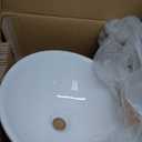 KRAUS 16-inch Round White Porcelain Ceramic Bathroom Vessel Sink and Ramus Faucet Combo Set with Pop-Up Drain, Satin Nickel C-KCV-141-1007SN