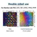 Bamboo Holographic Build Plate 257X257mm for Bambu Lab P2S/P1S/P1P/X1C/X1/X1E/A1, Double Sided Kaleidoscopic & Flake Patterns Flexible Removable Spring Steel Heated Printing Bed Platform