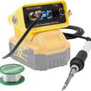 Cordless Soldering Iron Station for Dewalt 20V Max Battery, Temperature Adjustable, Auto Sleep & Low Voltage Protection, C/F Conversion, OLED Digital Display, Lead-Free Solder (Tool Only)