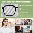 Large Reading Glasses Women Trendy Thick Square Readers 1.0 1.25 1.5 1.75 2.0 to 4.0 5.0 6.0 Spring Hinge (Slim Rim-black)