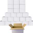 PETAFLOP 9x6x4 Shipping Boxes White Cardboard Mailing Boxes Single Wall Corrugated Box, 25 Pack