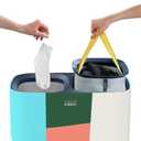 Joseph Joseph Tota 90 liter/23.8 gallon Laundry Hamper Separation Basket with lid, 2 Removable Washing Bags with Handles - Multicolor, Dual Compartment 90L