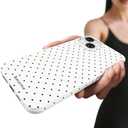 3 x Compatible with iPhone 13 & iPhone 14 Case, with Polka Dot Aesthetics Design Simple Case for Women Girl, Cute Fashion Soft TPU Slim Protection Phone Case for iPhone 14/13 6.1'' - White