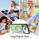 Compatible with iPhone 17 Pro Max Case with Ring Stand,Green