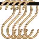 30Pcs Gold S Hooks,Aluminum Alloy S Shaped Hook,4.3x1.4inch Gold Hook Hanger,Heavy Duty S Hook,Utility S Hooks for Bathroom,Cloakroom,Kitchen,Garden (30)