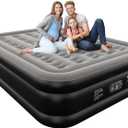 Queen Air Mattress Queen with Built in Pump 16" Double Height Inflatable Mattress with Soft Flocked Top & Carry Bag Adjustable Blow Up Mattress Portable Air Bed for Guest Indoor