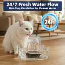 Glass Cat Water Fountain 88oz/2.6L, Cat & Dog Water Fountain for Drinking, Ultra-Quiet Glass Water Fountain for Cats Indoor, Pet Water Fountain for Multi-Cat Homes, Automatic Water Dispenser for Cats
