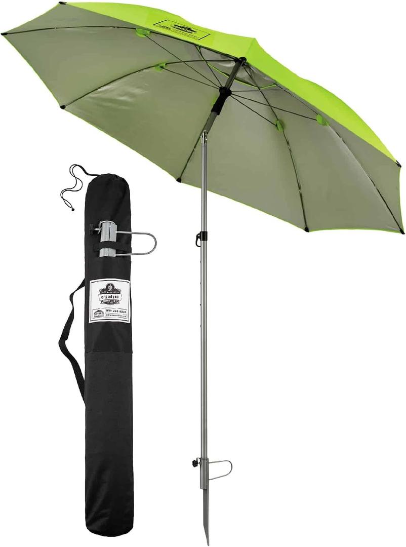 Ergodyne SHAX 6100 Lightweight Industrial Umbrella Lime, 84"