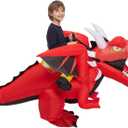 Inflatable Dragon Costume Ride On Halloween Blow Up Costumes for Themed Party Dress Up Cosplay Red (Kids)