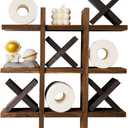 Tic Tac Toe Toilet Paper Holder Stand with 4 Wooden X, Funny Wall Mounted Toilet Paper Storage for Guest Bathroom Decor