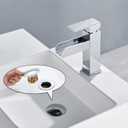 Waterfall Bathroom Sink Faucets 1 Hole, Chrome Brass Bathroom Faucet Single Handle, Lead-Free Vessel Sink Faucet for RV Lavatory Vanity, Pop-up Drain & Supply Hoses Assembly, MP101CP