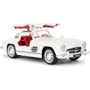 1955 Mercedes-Benz 300sl Vintage Car Model, 1/32 Toy Car with Sound and Light Function, Children's Toy Model Car with PullBack Function, Collector's Quality Model Car, Gift for Children (white)