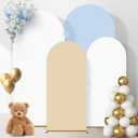 Arch Backdrop Cover, Wedding Arch Cover Spandex Fitted Cover for Photography Studio Stretchy Backdrop Cover for Birthday Baby Shower Ceremony Banquet (White+Blue, 6+6.6+7.2FT)