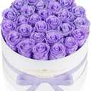 Perfectione Roses 27 Roses in a Box, Mothers Day Rose, Preserved Flowers for Her, Flowers for Delivery Birthday Gifts for Women (Light Purple)