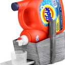 Wooden Liquid Detergent Station-Laundry Soap Cup Holder Organizer for Dispensing, Tray Catcher Easy Pour Cup Holder, Farmhouse Shelf Storage, Grey