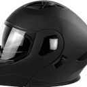 ZJHELM Motorcycle Helmet, Full Face, Matte Black, DOT Certified, Flip-Up Design (Large)