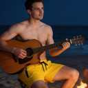XS-2XL Mens Swimming Trunks with Mesh Lining 5" Quick-Dry Swim Shorts with Zipper Pockets (Yellow, S)
