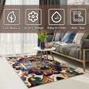 Washable Area Rug Mat, Non-Slip Vintage Hallway Rug Runner with Upgrade Rubber Backing, Stain Resistant Faux Wool Distressed Carpet Runner for Bedroom, Kitchen, Laundry, Entrance (60" x 40")
