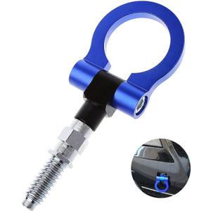 payanwin Universal Racing Towing Car Tow Hook for B-mw 1 3 5 Series E39 E70 E71 E81 E82 E88 E90 E91 E92 E93, Auto Aluminum Trailer Ring Car (Blue)
