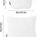 Car Headrest and Lumbar Support Pillow Set,1 Piece, Neck & Back Support for Driver/Passenger Seat, Comfortable & Breathable, Relieves Neck & Back Pain, Ideal for Long Drives-White