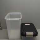 IRIS USA Dog Food Storage Container, 30 lbs & 11 lbs Combo, Cat Food Storage Container, Dog Treat Container, Airtight, Stackable, 2-Cup Scoop, Wheels, Easy Mobility, Black