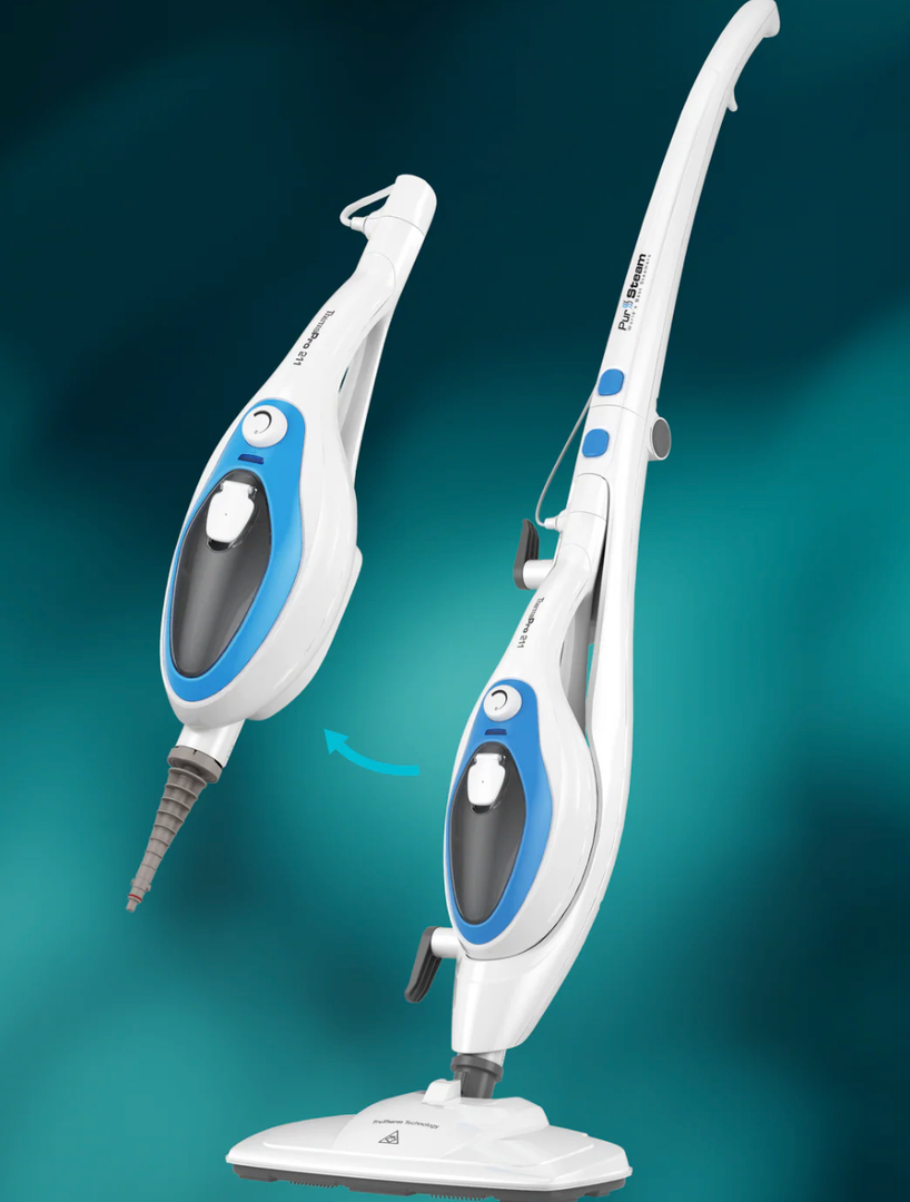 Steam Mop - 10-in-1 MultiPurpose Handheld Steam Cleaner Detachable Floor Steamer for Hardwood/Tile/Laminate Floors Carpet with 11 Accessories for Whole Home Use.