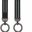 KAELTHAS American USA Flag Keychain Mens Key Chains Durable Zinc Alloy Ring Universal Fit for Truck Motorcycle Premium Car Accessories (Chrome)