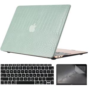 Compatible with MacBook Air 15 Inch Case 2025 2024 2023 Release M4 A3241 M3 A3114 M2 A2941 with Touch ID, Classic PU Leather Hard Plastic Case with Keyboard Cover & Screen Protector, Green (Air 15 M4 M3 M2, 2023-2025)