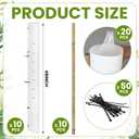 10 Set 48 Inch Tree Protector Set Include 10 Pcs Miracle Tree Grow Tube and 10 Fixing Stake with 50 Zip Ties 20 Mesh Bird Nets Plant Shelter Plant Protector for Outdoor Vented Sapling Watering