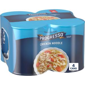 Progresso Traditional, Chicken Noodle Soup, Ready To Serve, 19 oz., 4 Pack (EXP 02/06/28)