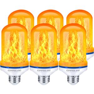 CPPSLEE Upgraded LED Flame Light Bulbs, 4 Modes Flickering Light Bulbs, E26 Base Fire Flame Bulb for Halloween Decorations Outdoor, Christmas Lights Patio Indoor Home Decor (Yellow, 6 Pack) CPPSLEE Upgraded LED Flame Light Bulbs, 4 Modes Flickering Light Bulbs, E26 Base Fire Flame Bulb for Halloween Decorations Outdoor, Christmas Lights Patio Indoor Home Decor (Yellow, 6 Pack)