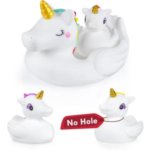 No Hole Bath Toys,Unicorn Bath Toys for Toddlers 1-3,Soft Unicorn Bathtub Toys for Kids Girls Boys Presents Set