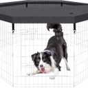 Dog Pet Playpen 8 Panel 24 Inch Top Cover for Small Medium Pets Indoor Outdoor (Only Cover,Playpen Not Included)(Black Top Cover)