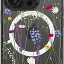 MOSNOVO Magnetic Case for iPhone 15 Pro, 10ft Military-Grade Protection, Compatible with Magsafe, Shockproof Phone Case for iPhone 15 Pro - Floral Garden - Clear Black