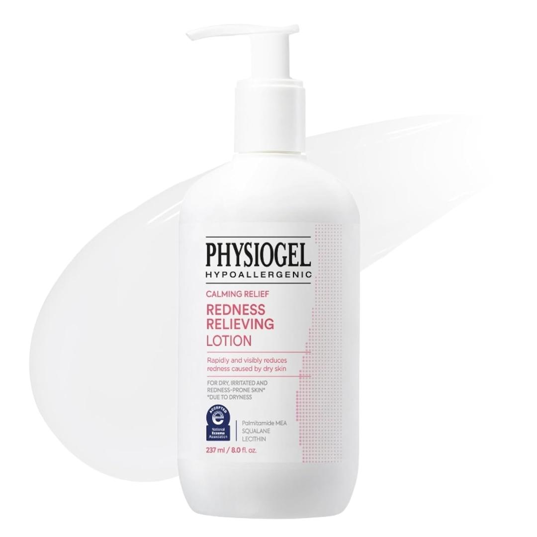 Physiogel Calming Relief Face and Body Lotion, Reduces Redness in just 3 days, Moisturizer for Dry, Red, Itchy, Sensitive Skin, Korean skin care, Fragrance-Free, Non-Comedogenic, Dermatologist-Tested (8.0 fl. Oz)
