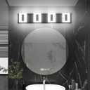 4 Light Black Modern Bathroom Vanity Light Fixtures Over Mirror Black Vanity Lights for Bathroom Cool Light Modern Black Wall Lighting Fixtures Over Mirror (25 inch)