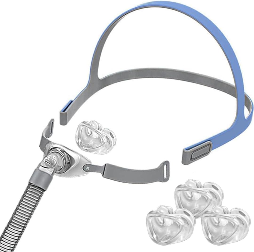 Nasal Pillow Supplies - Includes 3 Size Nasal Pillows Nose Mask Assembly - Includes Small, med, Large Cushions - Includes Tube, Frame, and Strap