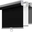 Cordless 100% Blackout Roller Shades for Windows,UV Protection Pull Down Shades,Room Darkening Door Blinds Thermal Insulated Fabric for Home Office and Bedroom(53" W x 72" H,Black)