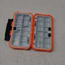 Hlotmeky Small Kayak Mini Tackle Box Waterproof Fishing Lure Box Terminal Storage Fishing Hook Organizer (Orange)