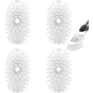Brush Refills for RIMAY Dish Brush - 4 Pack Dish Brush Cleaning Soap Dispensing Head Replacement for Scrubber (White)