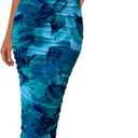 PRETTYGARDEN Wedding Guest Dresses for Women Summer 2026 One Shoulder Ruched Mesh Bodycon Cocktail Beach Floral Maxi Dress (Blue, S)