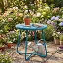 danpinera Outdoor Side Tables, HDPS Patio Table with Metal Legs, 18"L × 18"W × 18.11"H