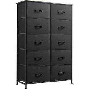 WLIVE Tall Dressers for Bedroom with 10 Drawers, Chest of Drawers, Dresser for Closet, Living Room, Hallway, Entryway, Black missing pieces