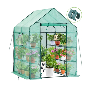 Ohuhu Greenhouse for Outdoors with Screen Windows, 57 x 57 x 76'' Walk in Plant Greenhouses Heavy Duty with Durable PE Cover, 3 Tiers 12 Shelves Stands Plastic Portable Green House with Shelf Clips