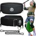 2-in-1 Weightlifting Belt & Dip Belt with Chain for Added Weight Training,Weightlifting, Squats, Deadlifts,Powerlifting for Men & Women (Medium, Black/Grey)