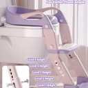 3-in-1 Potty Training Seat & Training Toilet & Potty Chair, Height AdjustableToddler Toilet Seat for Kids, Foldable Potty Training Toilet with Splash Guard & Anti-Slip Steps (Purple)